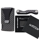 2 Fibra de Carbon Fiber MouZie Portofel Minimalist Slim Protectie RFID Proof Carduri Card Holder Suport Organizator Chei Barbati Femei Cadou Wallet