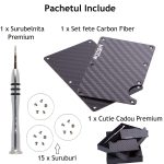 Pachetul include MouZie Set Fete Carbon fiber fibra de carbon Kit portofel minimalist smart metal protectie